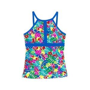 Lands' End Blue Pink Floral Bikini Tankini Swimwear